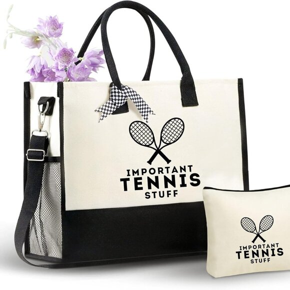 Tennis Tote Bag Women Polyester Zipper Shoulder Sports Gift
